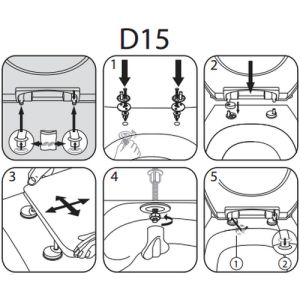 Pressalit D15999 Calmo-T Soft-T Soft D set verstelbare scharnieren chroom