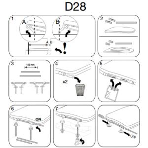 Pressalit D28999 Projecta D set vaste scharnieren doorlopende pen chroom