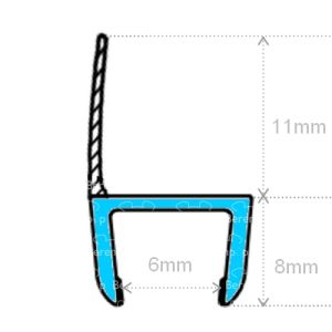 Exa-Lent Universal DS302006 - G06046200 helder doucheprofiel 1 flap (van 11mm) 200cm - 6mm