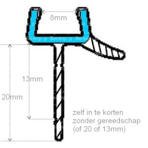 San4U ProfileDay DS361008 kwartrond helder doucheprofiel 2 flapjes 100cm - 8mm
