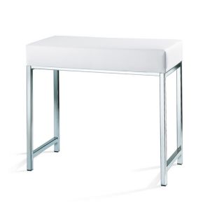 Decor Walther 0503204 DW 66 zitbankje chroom/ kunstleder wit