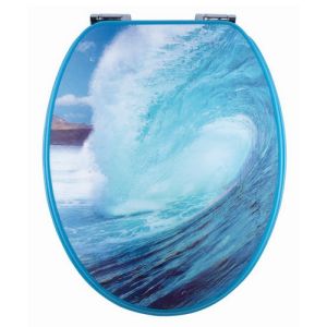 Diaqua Paris 3D 31171012 toiletzitting met deksel 3D motief Wave