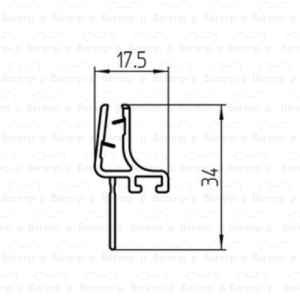 Duscholux  250528 afwaterprofiel horizontaal, 200cm, 5mm