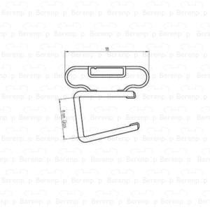 Duscholux  250539.01.000.2120 magneetprofiel zijdelings, 212cm
