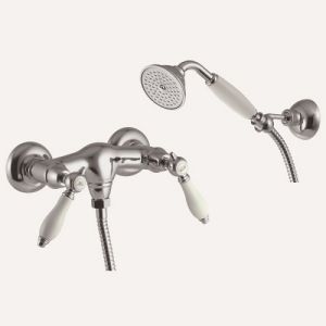 Fima Carlo Frattini Herend F5405BR opbouw douchekraan 2-greeps met garnituur brons