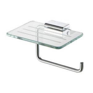 Geesa AIM 91842402 toiletrolhouder met planchet chroom