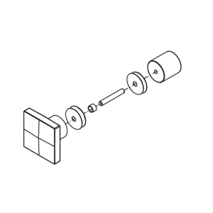 HSK Atelier Pur E77140-9 knopgreep hoekig, chroom *niet meer leverbaar*