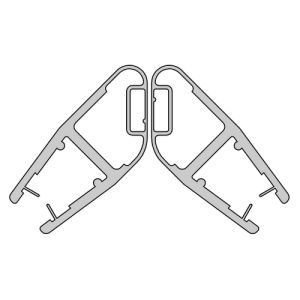 HSK E100055-90-6Alu magneetstrip 45 graden, set van 2 stuks, 200cm, 6mm, chroom