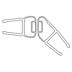 HSK E100064-6Alu magneetstrip 135 graden, set van 2 stuks, 200cm, 6mm, chroom