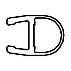 HSK E100078-6-1 verticaal o-afdichtingsprofiel 200cm, 6mm