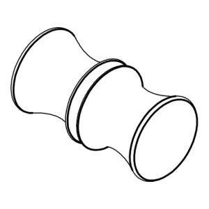 HSK E100140-1-90 knopgreep RVS geborsteld