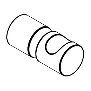 HSK E100140-3-90 knopgreep RVS geborsteld