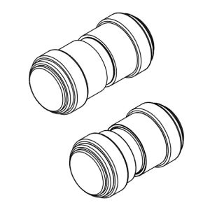 HSK E100140-55-41 knopgreep 2 stuks (lang-lang + kort-lang) chroom