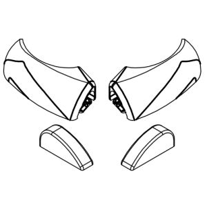 HSK E100211-22-01 afdekkapjes voor waterdorpel, alu mat zilver