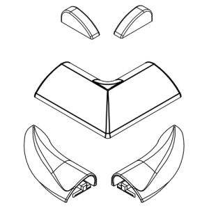 HSK E100211-27-41 afdekkapjes voor waterdorpel, chroom