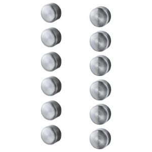 Haceka Ixi 1208504 afdekkapjes set/12 geborsteld RVS PVC