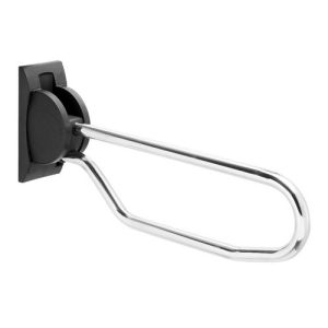 Handicare (Linido) LI2603350211 opklapbare toiletbeugel 530 mm RVS gepolijst (antraciete afdekkap/muurplaat)