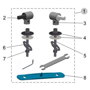 Ideal Standard Tonic K7313AA set van 2 scharnieren roestvrij staal (voor toiletzitting K706101 tot December 2010) *niet meer leverbaar*