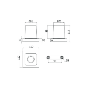 Inda Divo 1500 A15100CR21 bekerhouder gesatineerd glas chroom