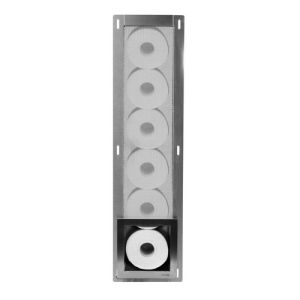 Looox Closed CL1 reserverolhouder voor 6 rollen inbouw RVS