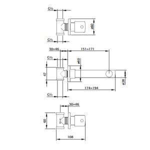 Pure Duero DU5421 wastafelkraan 3-gats compleet met inbouwdeel chroom