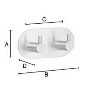 Smedbo Beslagsboden BK1102 design haken dubbel gepolijst edelstaal