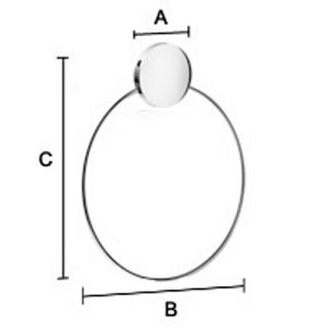 Smedbo Beslagsboden BB344 handdoekring mat zwart edelstaal