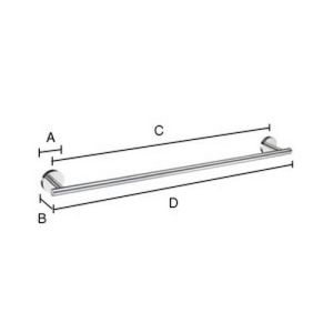 Smedbo Home HB3464 handdoekhouder 65cm zwart