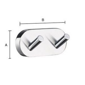 Smedbo Home HB356 dubbele handdoekhaak zwart