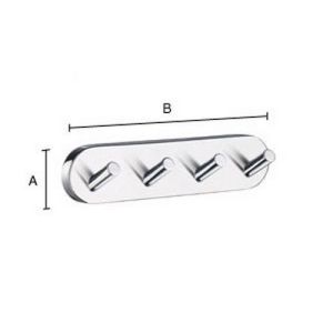 Smedbo Home HK359 hakenrek met 4 haken chroom