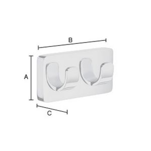 Smedbo Ice OK356 dubbele handdoekhaak chroom