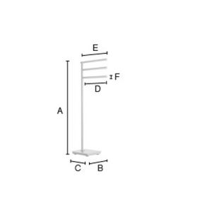 Smedbo Outline FK604 vrijstaande handdoekhouder 3-arms 30cm chroom