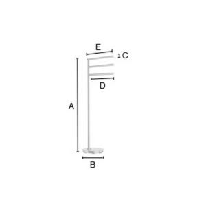 Smedbo Outline FK608 vrijstaande handdoekhouder 3-arms 30cm chroom