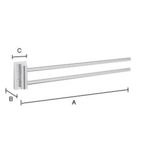 Smedbo Pool ZK326 draaibare handdoekhouder 44cm chroom