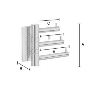 Smedbo Pool ZK327 3 voudige haak zwenkbaar chroom