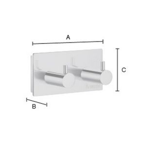 Smedbo Pool ZK356 dubbele handdoekhaak chroom