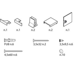 Novellini R01BN2B1-H montageset zwart