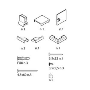 Novellini R01BN2GS1-D montageset wit 030/ chroom