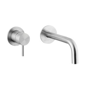 Pure RVS 316 Serie RV2510 wastafelkraan 2-gats compleet met inbouwdeel 190mm lang RVS geborsteld