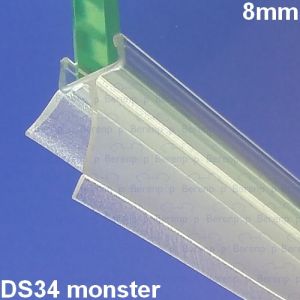 San4U ProfileDay monsterstukje doucherubber type DS34 - 2cm lengte en geschikt voor glasdikte 8mm - 2 flapjes