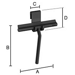 Smedbo Beslagsboden BB1310 douchewisser met houder mat zwart