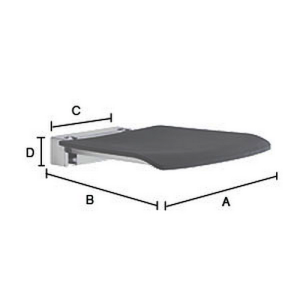 Smedbo Living Basic FK404 douchezitting opklapbaar wit met chroom