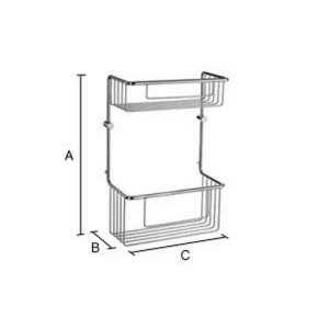Smedbo Sideline DK1031 dubbele draadkorf 21.5 cm chroom