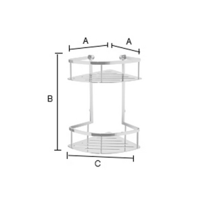 Smedbo Sideline DK3032 dubbele hoekdraadkorf 20 cm chroom