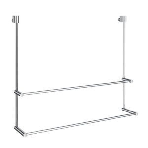 Smedbo Sideline DK3102 dubbel handdoekrek voor douchewand 60cm chroom