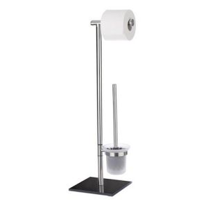 Wenko 20391100 Lima toiletstandaard (toiletborstelhouder + toiletrolhouder) RVS gesatineerd  (OUTLET)