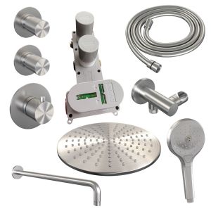 Brauer Carving 5-NG-106 thermostatische inbouw regendouche SET 10 RVS geborsteld PVD