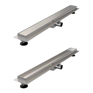 Brauer DR-MRF80NG douchegoot met multifunctioneel rooster en flens 7 x 80cm RVS geborsteld