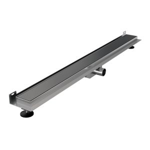 Brauer DR-MRFW100GM douchegoot met multifunctioneel rooster en flens voor wandmontage 7 x 100cm gunmetal geborsteld PVD