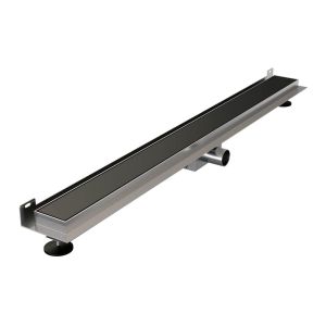 Brauer DR-MRFW100S douchegoot met multifunctioneel rooster en flens voor wandmontage 7 x 100cm mat zwart